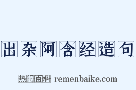 出杂阿含经造句是什么意思的图片